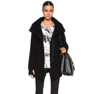 Helmut Lang Funnel Neck Wool Blend Coat Jacket